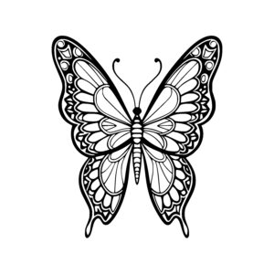 Geometric Winged Butterfly
