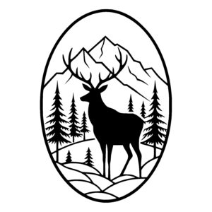 Forest Stag and Peaks