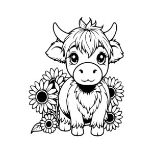 Sunflower Calf Curiosity