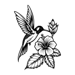 Hummingbird and Hibiscus