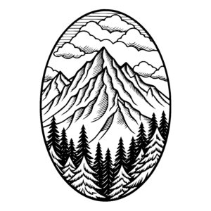 Mountain and Forest Scene