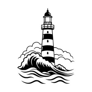Lighthouse Against Waves