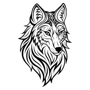 Focused Wolf Gaze