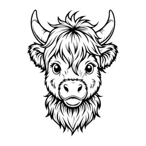 Gentle Highland Cow Smile