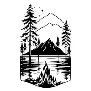 Campfire Under Stars