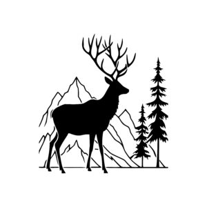 Stag in Mountain Landscape