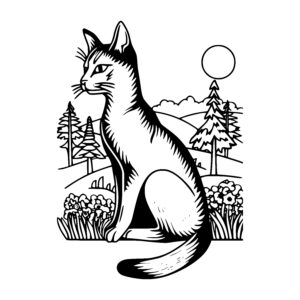 Serene Cat in Nature