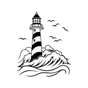 Lighthouse Amidst Waves