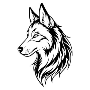 Watchful Wolf Face