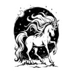 Unicorn Under Stars