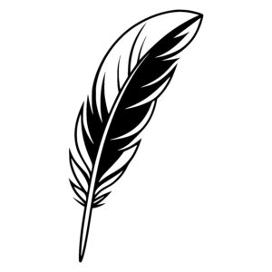 Delicate Feather Outline