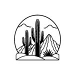 Cacti in Desert Mountains
