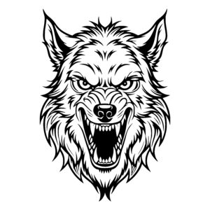 Fierce Wolf Face