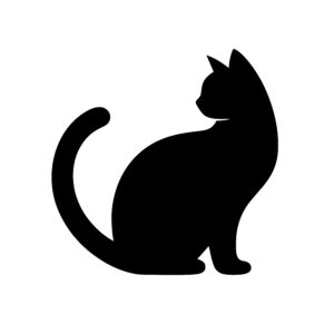 Thoughtful Kitty Outline