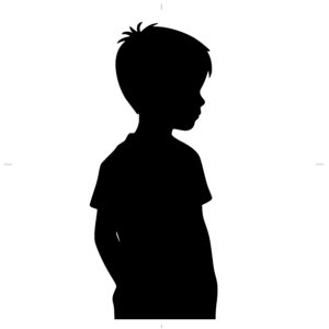 Youthful Boy Outline