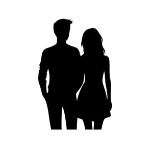 Couple Standing Silhouettes