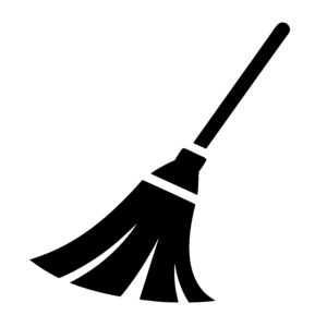 Sweeping Broom Silhouette