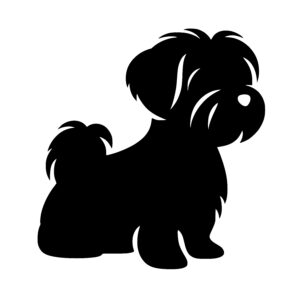 Playful Pup Silhouette