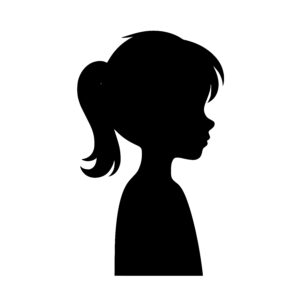Young Girl Ponytail Outline