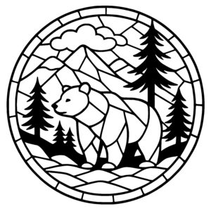 Bear in Mountain Mosaic