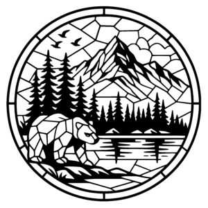 Rocky Shoreline Bear Mosaic