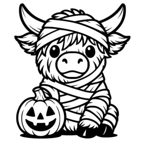 Mummy Cow and Pumpkin
