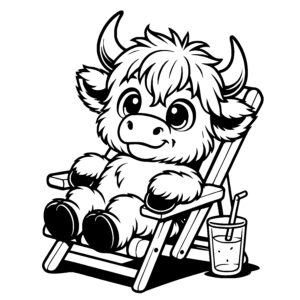 Beach Day Highland Calf