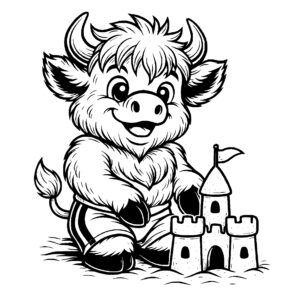 Sand Castle Building Cow