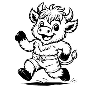 Joyful Running Cow