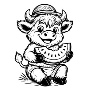 Watermelon Hat Cow