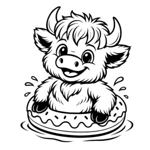 Joyful Poolside Cow