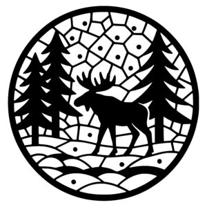 Moose Among Tall Pines