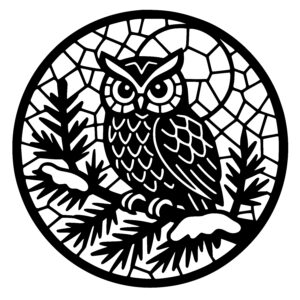 Owl Among Pine Needles