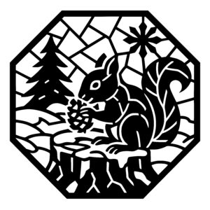 Squirrels Winter Stump
