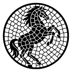 Mosaic Rearing Stallion