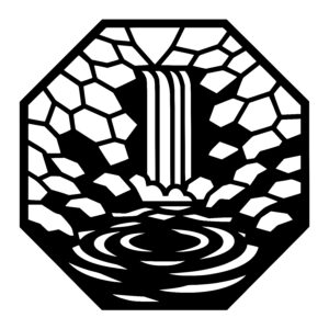 Geometric Waterfall Oasis