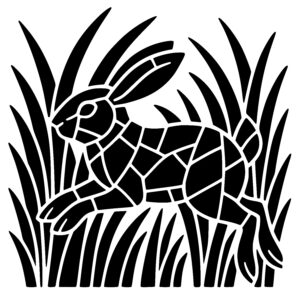 Leaping Rabbit in Grass