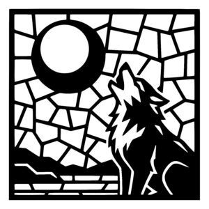 Howling Moonlit Wolf