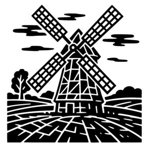 Countryside Windmill Scene