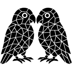 Mosaic Bird Pair