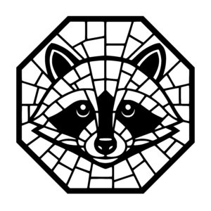 Raccoon Mosaic Face