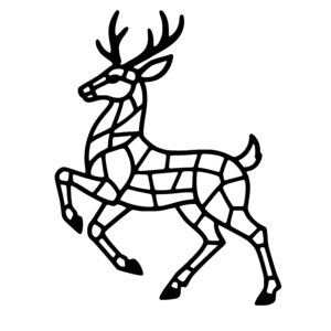 Leaping Geometry Deer