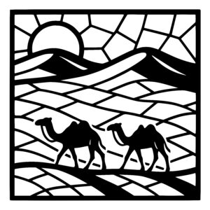 Couple Camel in the Desert