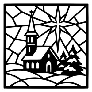 Snowy Church Scene