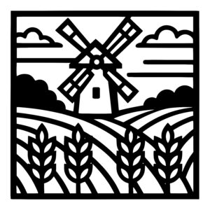 Wheat and Windmill View