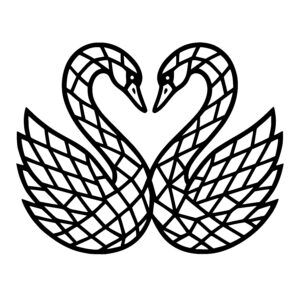 Heart-shaped Swans