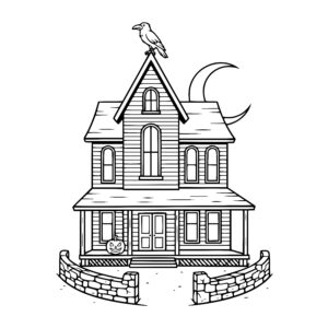 Crow on the Gabled Roof