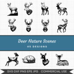 Deer Nature Scenes – 45 Instant Download Svg Images