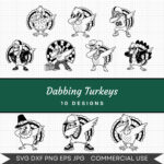 Dabbing Turkeys – 10 Instant Download Svg Images
