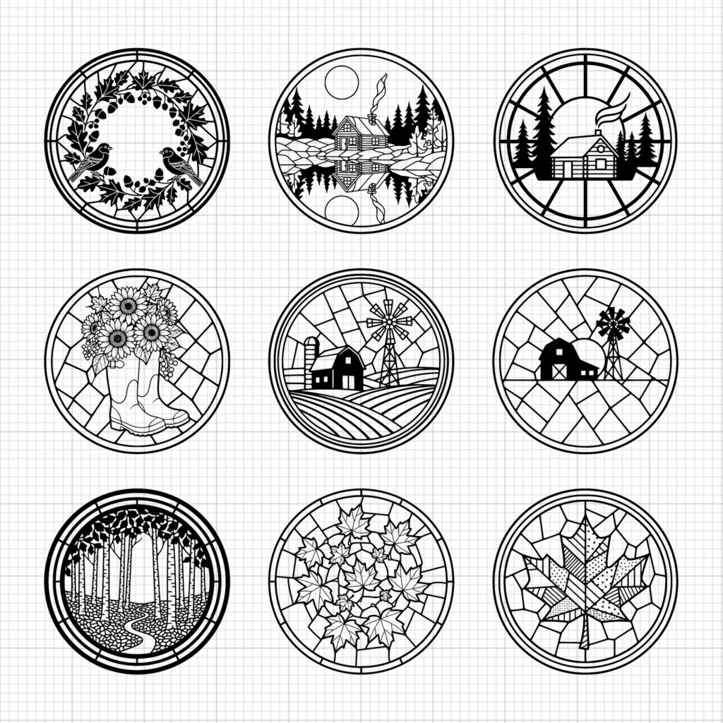Fall Mosaics Bundle – 55 Instant Download Svg Images – Creative Meadow